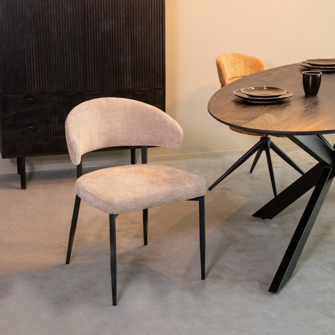 Chaise de salle à manger I_Bliss - Accoudoir - Clay - Marron - Elite - Rurale - LABEL51