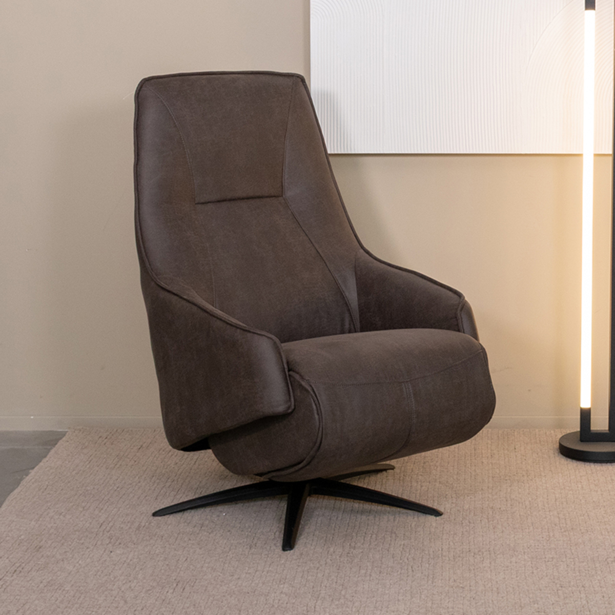 Fauteuil I_Odense - Électrique - Pivotant - Accoudoir - Anthracite - GRIJS - - Moderne - LABEL51