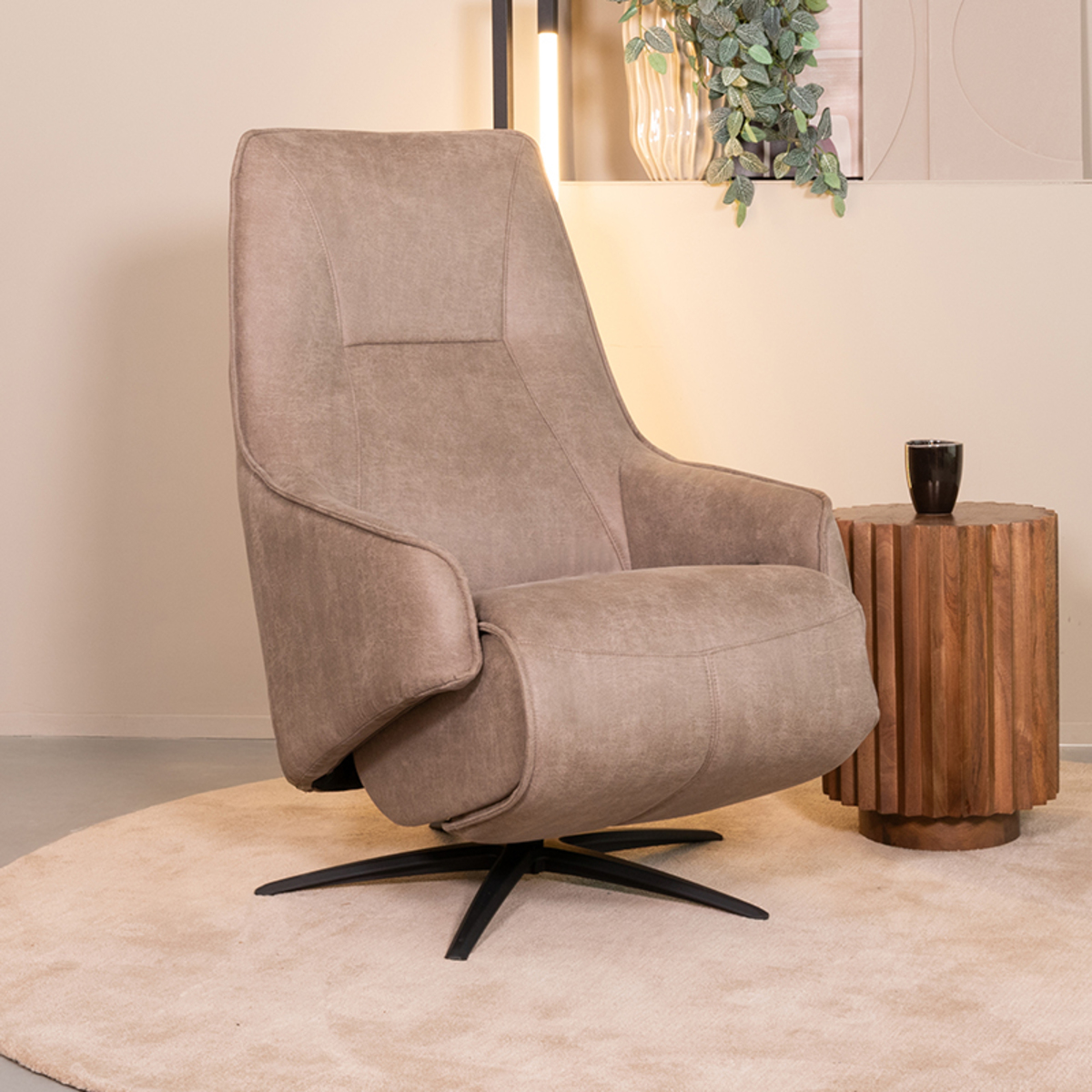Fauteuil I_Odense - Électrique - Pivotant - Accoudoir - Taupe - BRUIN - - Moderne - LABEL51