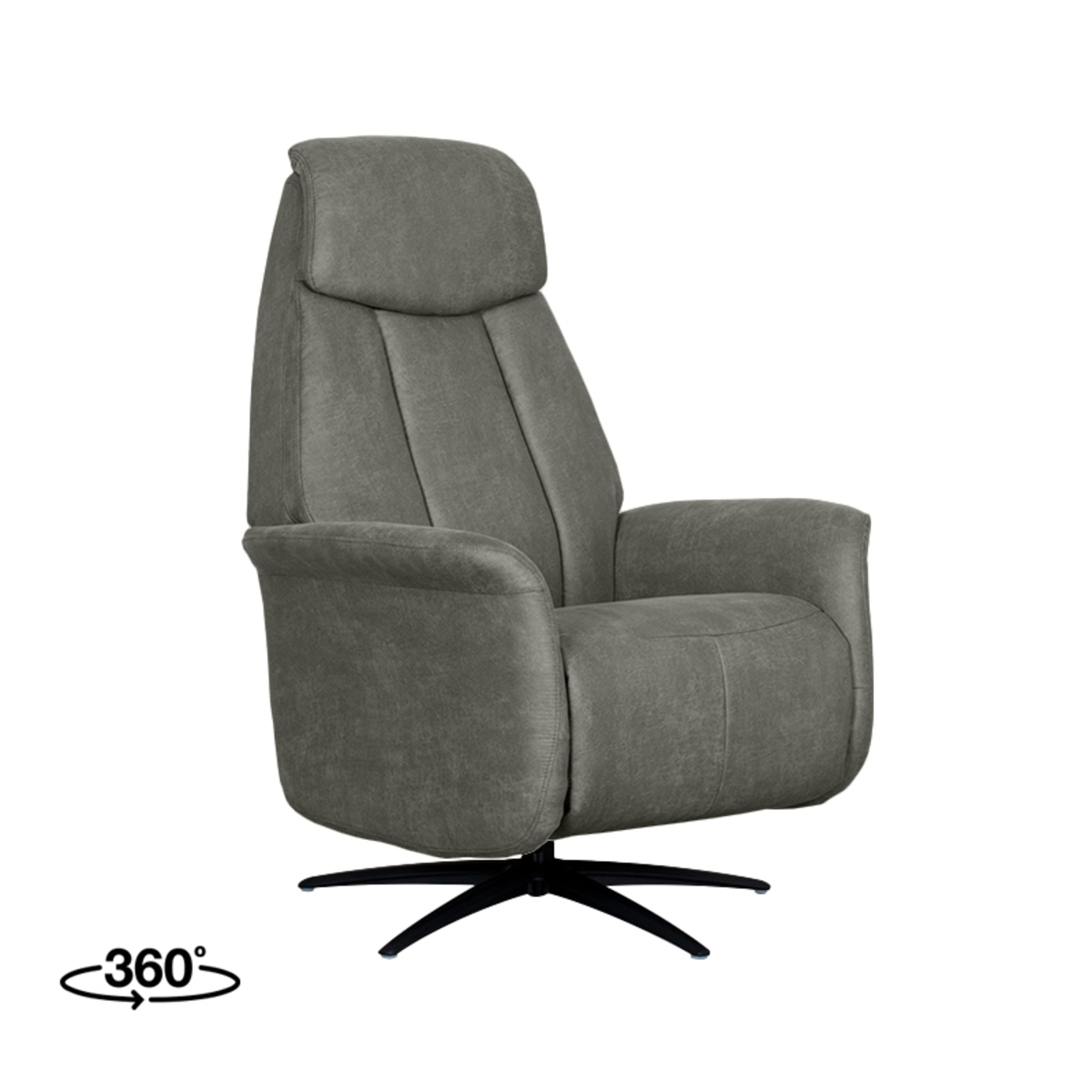 Fauteuil I_Oslo - Électrique - Pivotant - Accoudoir - Taupe - BRUIN - Micro Suede - Moderne - LABEL51