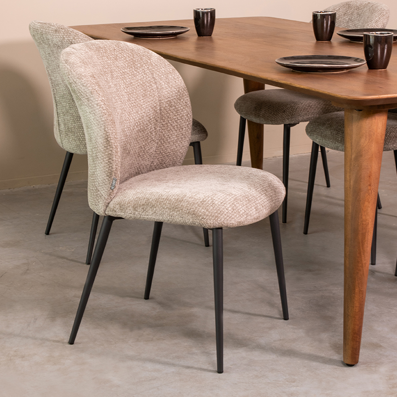 Chaise de salle à manger I_Vino - Stone - Gris - Elite - Sans accoudoir - Moderne - LABEL51