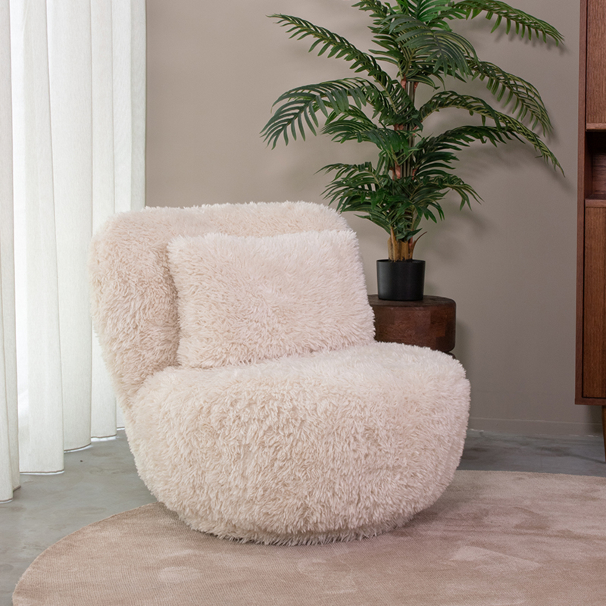 Fauteuil I_Doodle - Creme - Fluffy - Sans accoudoir - Scandinave - LABEL51