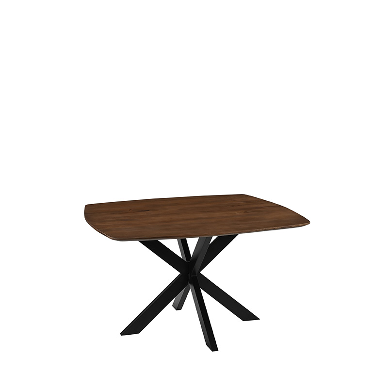 Table à manger I_Blake - Équerre - Nature Smooth - Marron - Bois de mangue - Rurale - LABEL51