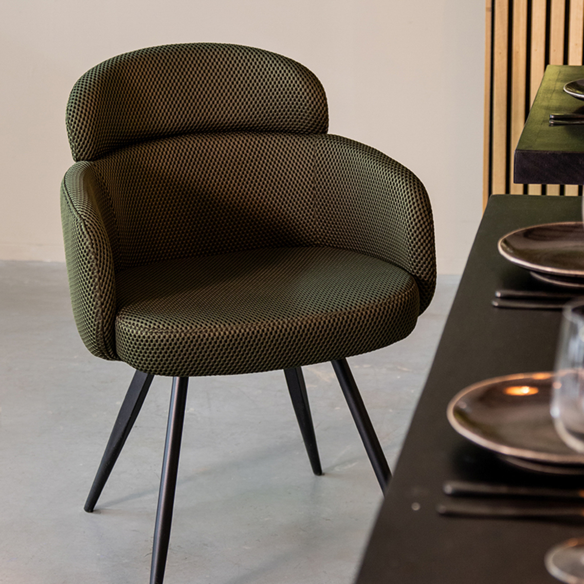 Chaise de salle à manger I_Dinner - Accoudoir - Hunter - GROEN - - Design - LABEL51