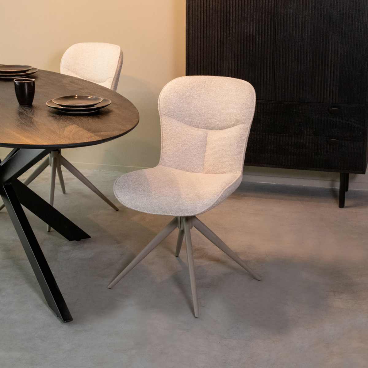 Chaise de salle à manger I_Thorben - Pivotant - Naturel Beige - - Sans accoudoir - Scandinave - LABEL51