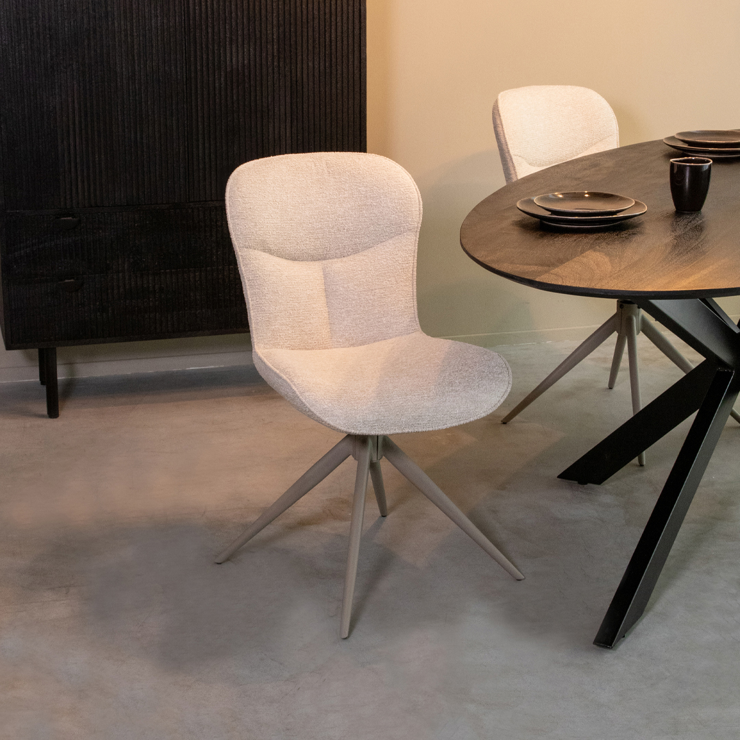 Chaise de salle à manger I_Thorben - Naturel Beige - Canyon - Sans accoudoir - Scandinave - LABEL51