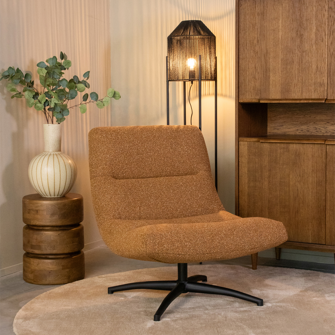 Fauteuil I_Calix - Coral - Orange - Royal Boucle - Sans accoudoir - Moderne - LABEL51