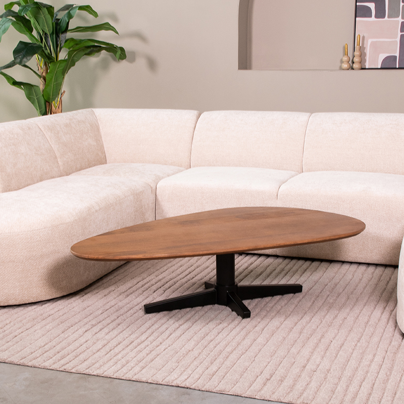 Table basse I_Rosie - Ovales - Nature Smooth - Marron - Bois de mangue - Rurale - LABEL51