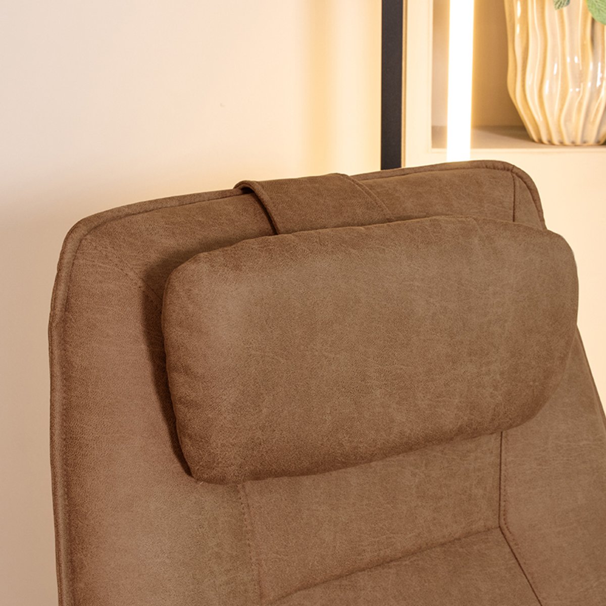 Coussin décoratif I_Hoofdkussen - Cognac - Marron - Micro Suede - Moderne - LABEL51