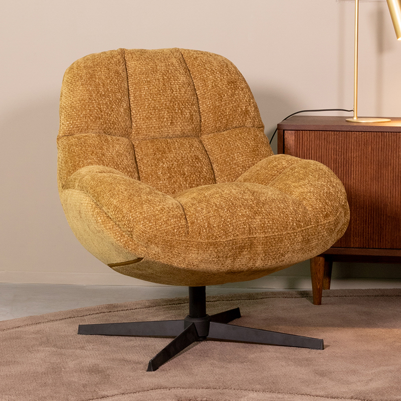 Fauteuil I_Huxley - Mustard - Jaune - Elite - Sans accoudoir - Retro - LABEL51