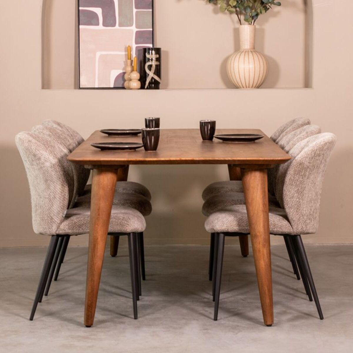 Table à manger I_Fly - Ovales - Nature Smooth - Marron - Bois de mangue - Rurale - LABEL51