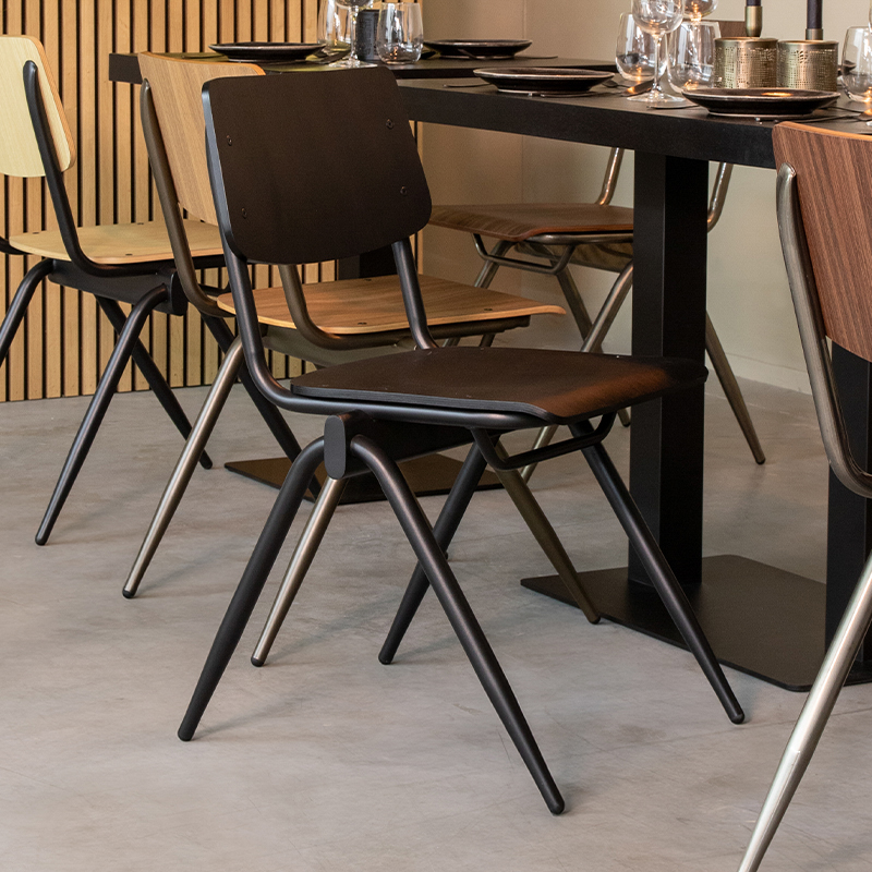 Chaise de salle à manger I_Solid - Noir - Bois - Sans accoudoir - Moderne - LABEL51