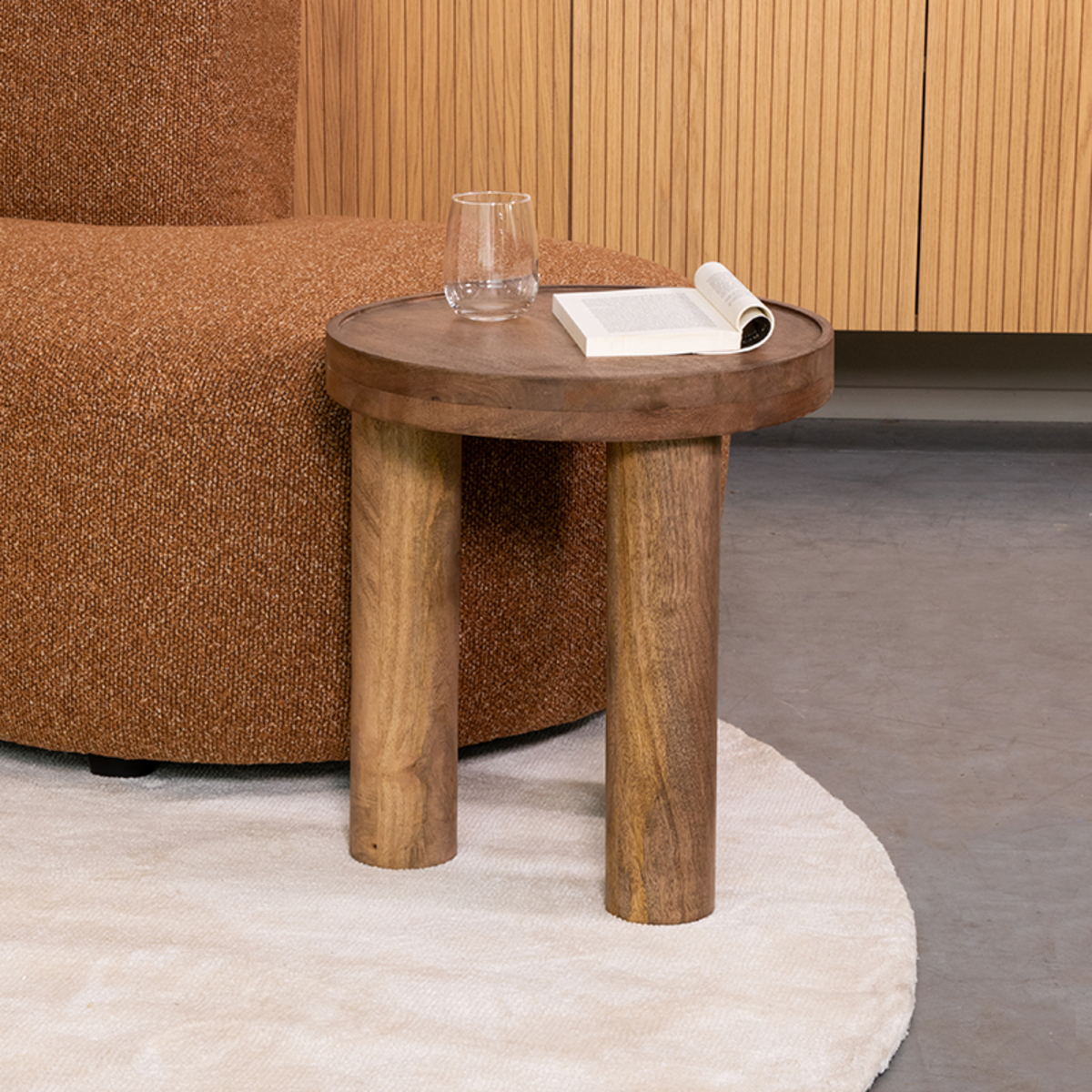 Table d'appoint I_Elly - Nature Smooth - Marron - Bois de mangue - Rurale - LABEL51