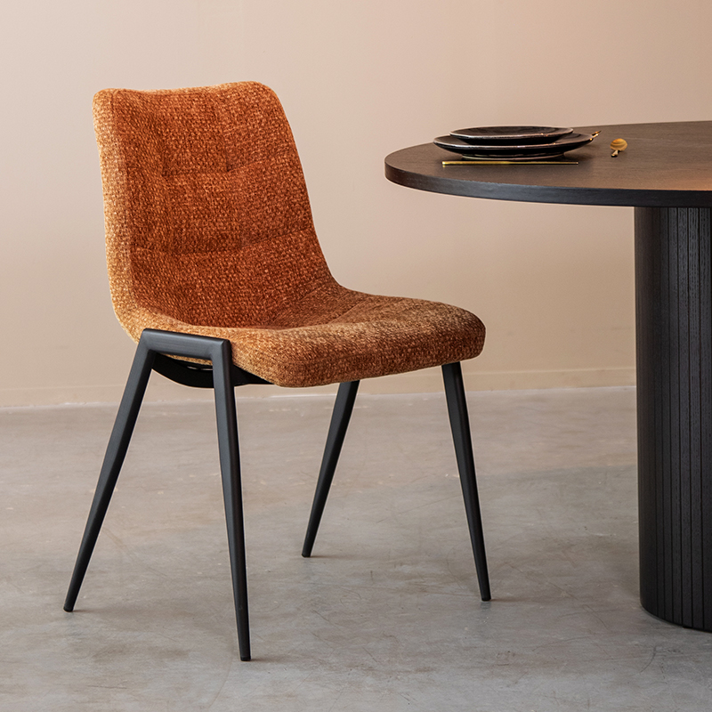 Chaise de salle à manger I_Noor - Cognac - Marron - Elite - Sans accoudoir - Moderne - LABEL51