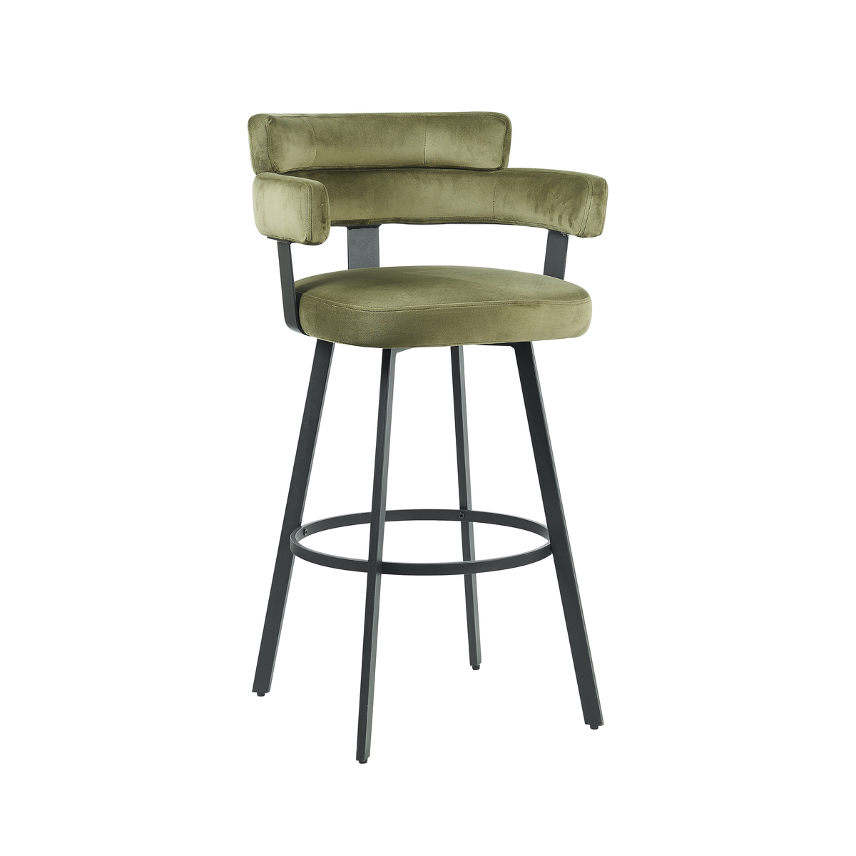 Tabouret de bar I_Bardio - Hoog - Accoudoir - Hunter - GROEN - - Industriel - LABEL51