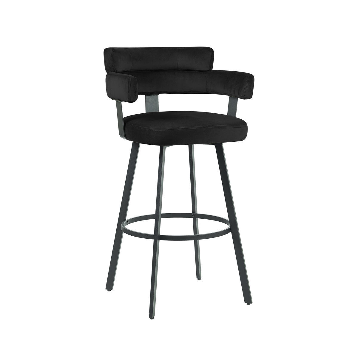 Tabouret de bar I_Bardio - Hoog - Accoudoir - Noir - ZWART - - Moderne - LABEL51