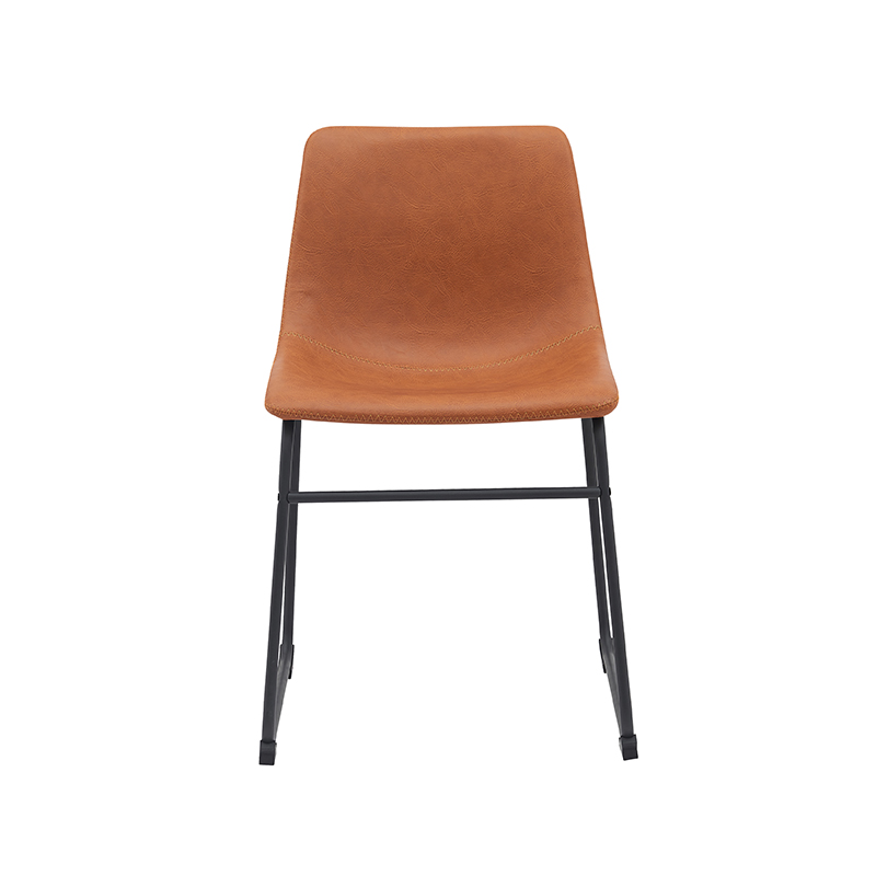 Chaise de salle à manger I_Risto - Cognac - BRUIN - Stof, metaal & hout - Sans accoudoir - Industriel - LABEL51