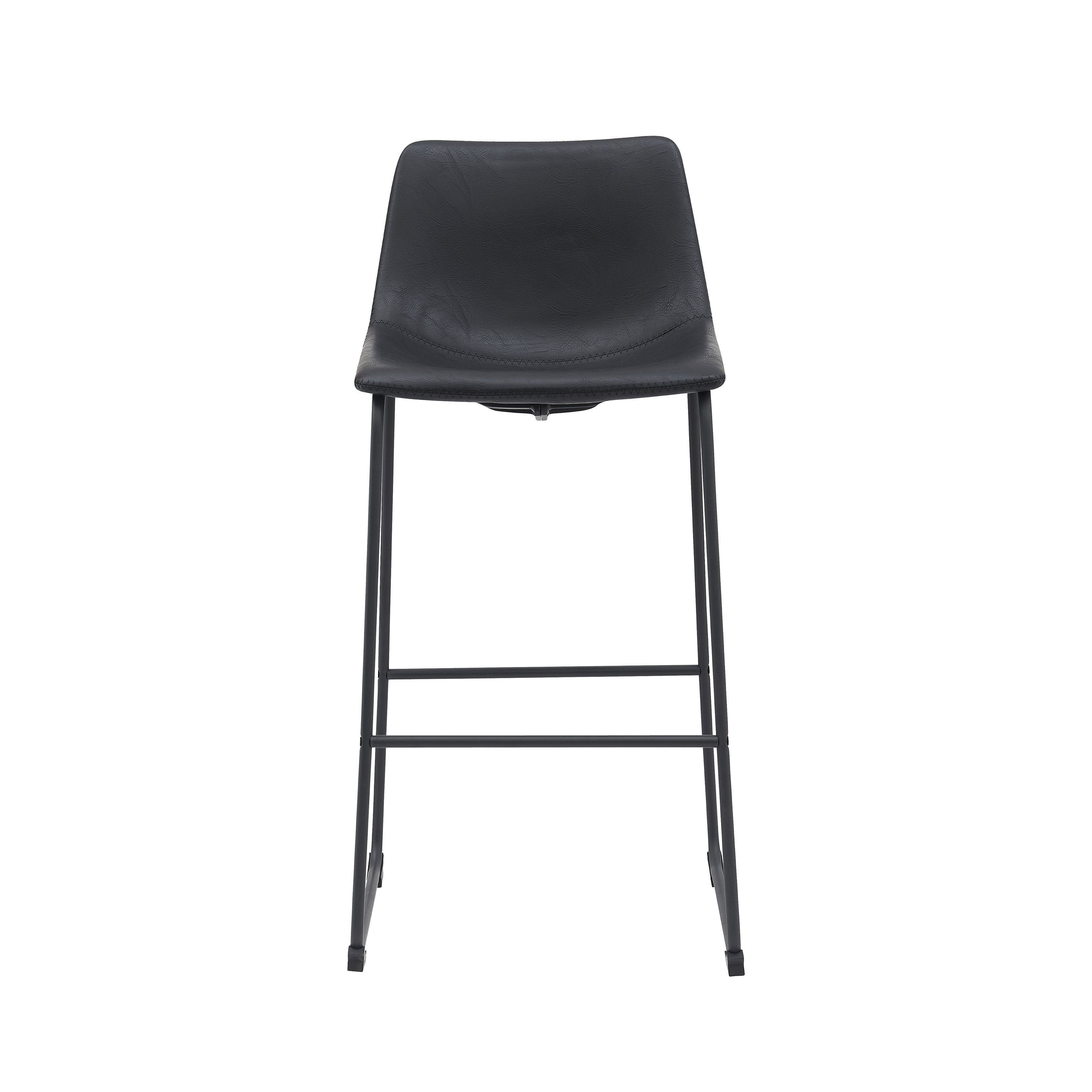 Tabouret de bar I_Risto - Hoog - Noir - ZWART - Stof, metaal & hout - Sans accoudoir - Industriel - LABEL51