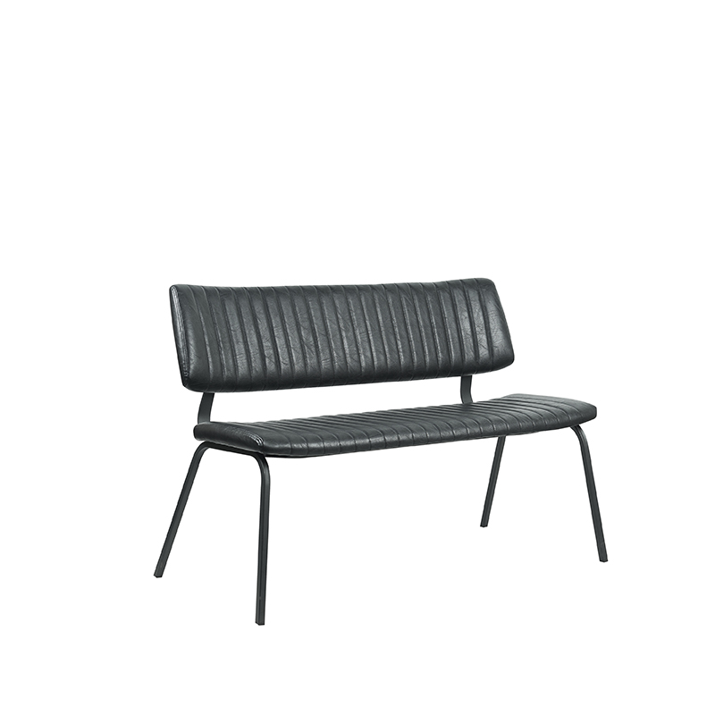 Banc de salle à manger I_Gusto - Noir - Kunstleder - Industriel - LABEL51