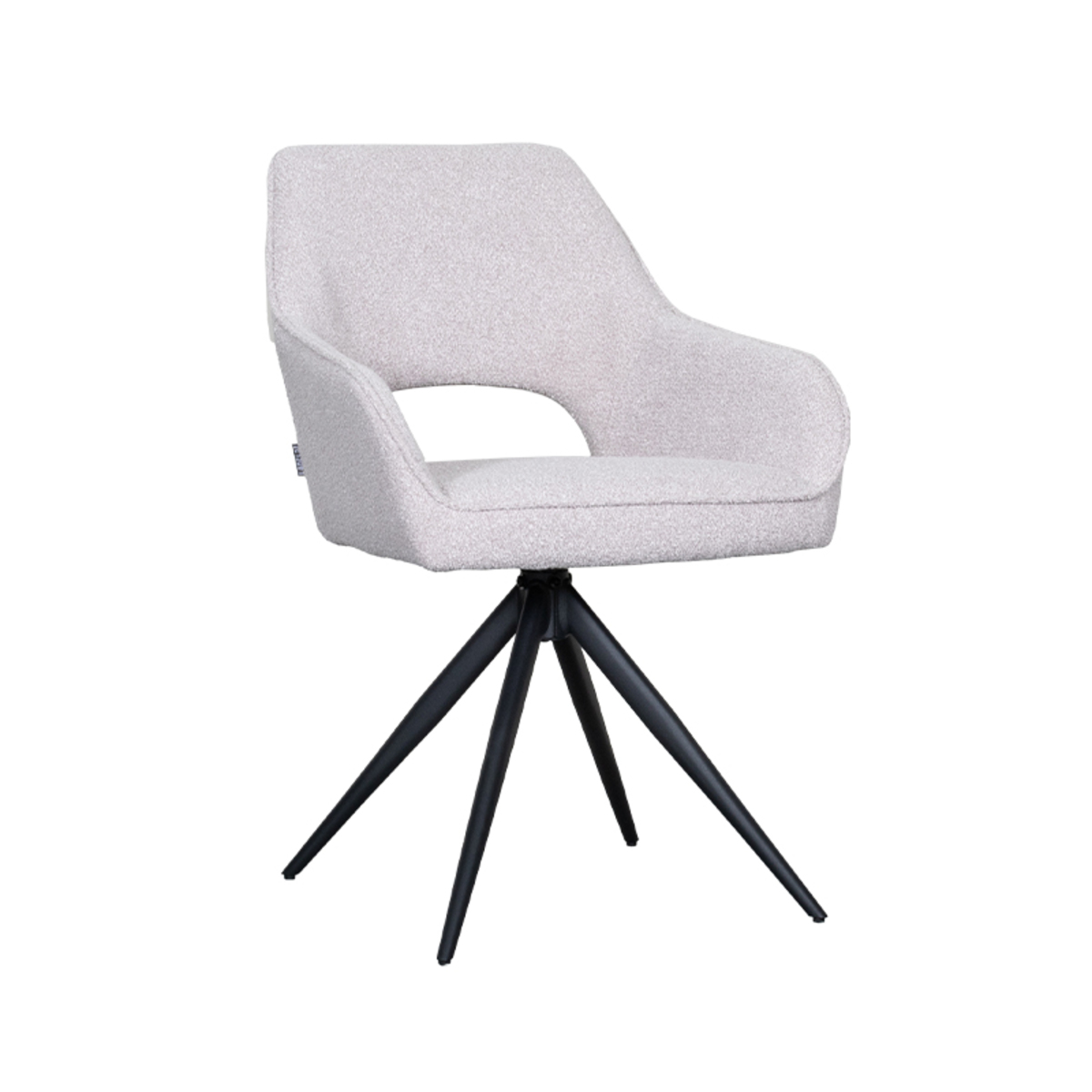 Chaise de salle à manger I_Finley - Pivotant - Accoudoir - Naturel Beige - Boucle - Rurale - LABEL51