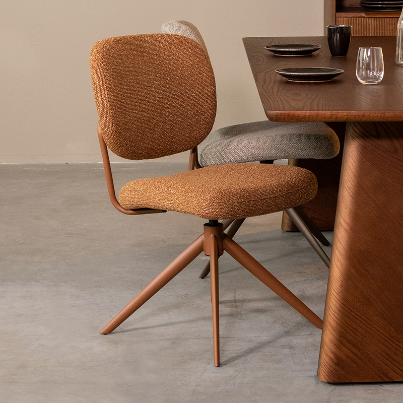 Chaises de salle à manger I_Geneva - Coral - Orange - Boucle - Sans accoudoir - Design - LABEL51