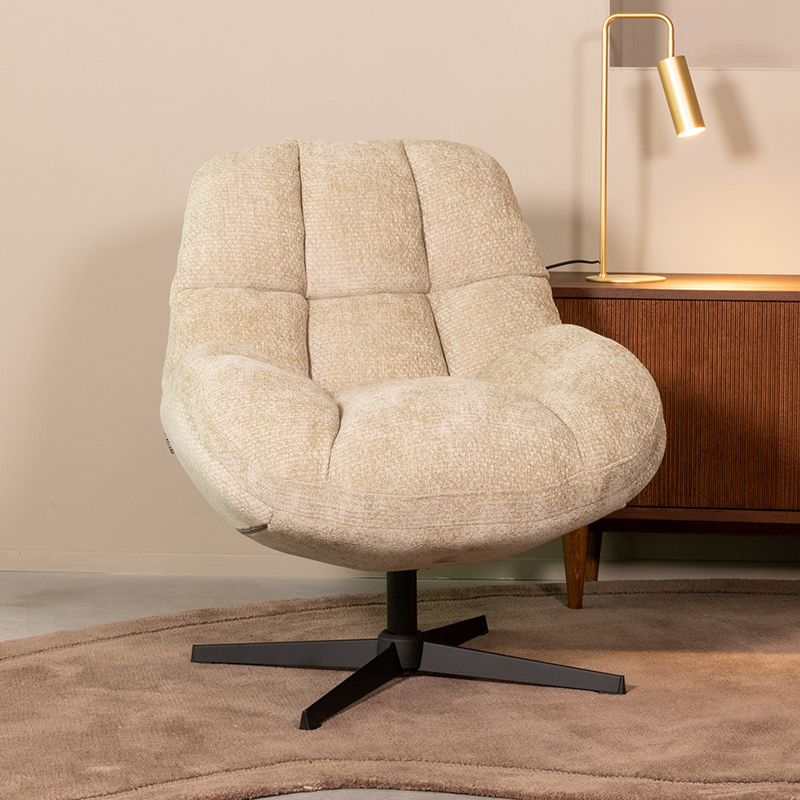Fauteuil I_Huxley - Pivotant - Mushroom - BRUIN - - Sans accoudoir - Retro - LABEL51