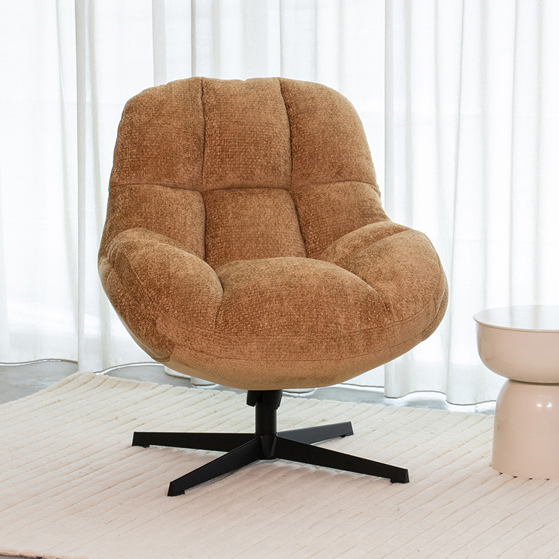 Fauteuil I_Huxley - Pivotant - Cognac - BRUIN - - Sans accoudoir - Retro - LABEL51