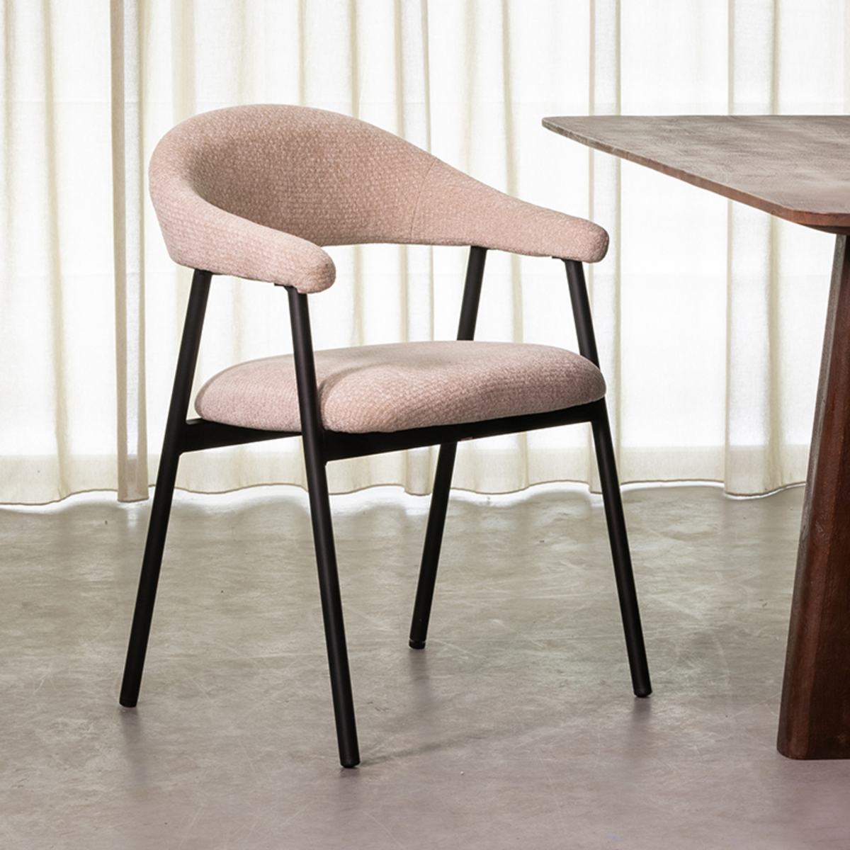 Chaise de salle à manger I_Amaze - Accoudoir - Naturel Beige - Elite - Minimaliste - LABEL51