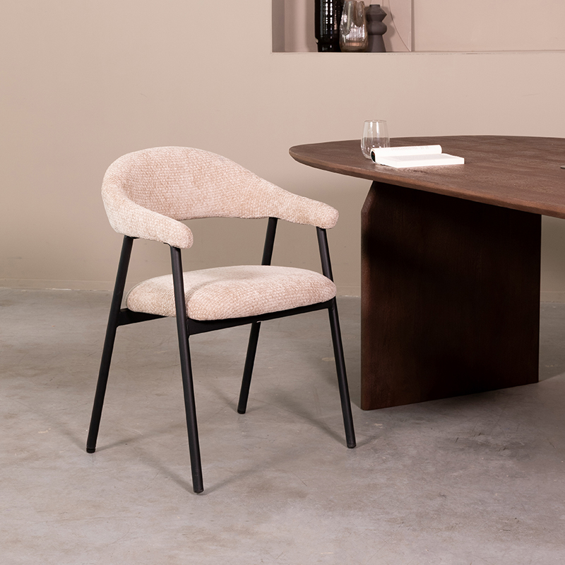 Chaise de salle à manger I_Amaze - Accoudoir - Clay - Marron - Elite - Rurale - LABEL51