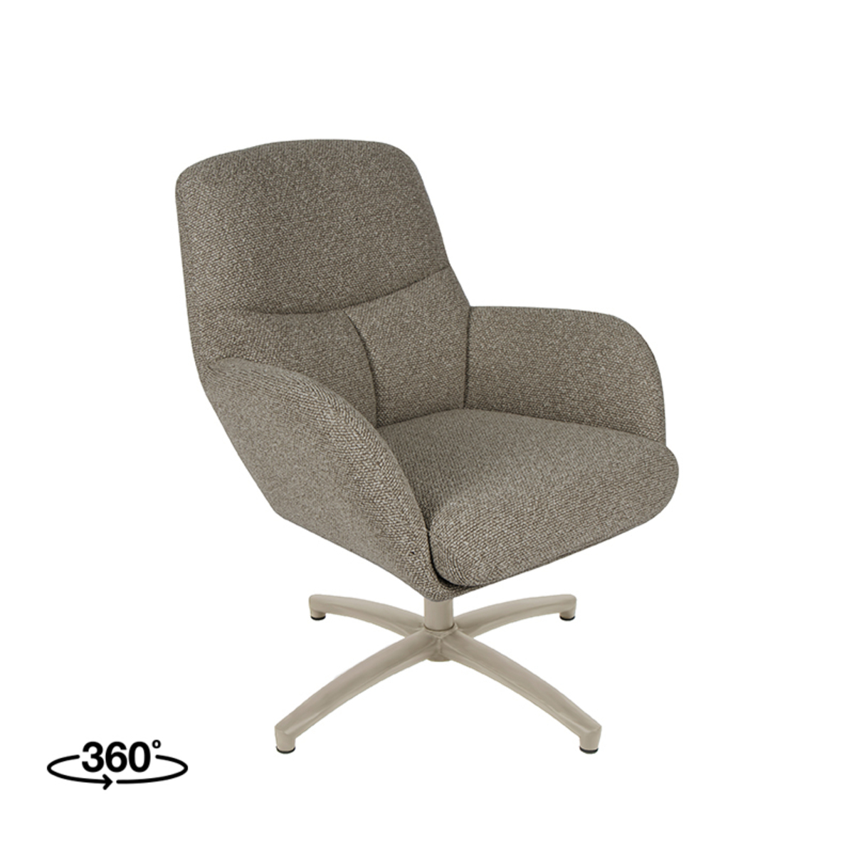 Fauteuil I_Chill Zone - Pivotant - Accoudoir - Mushroom - BRUIN - Royal Boucle - Design - LABEL51
