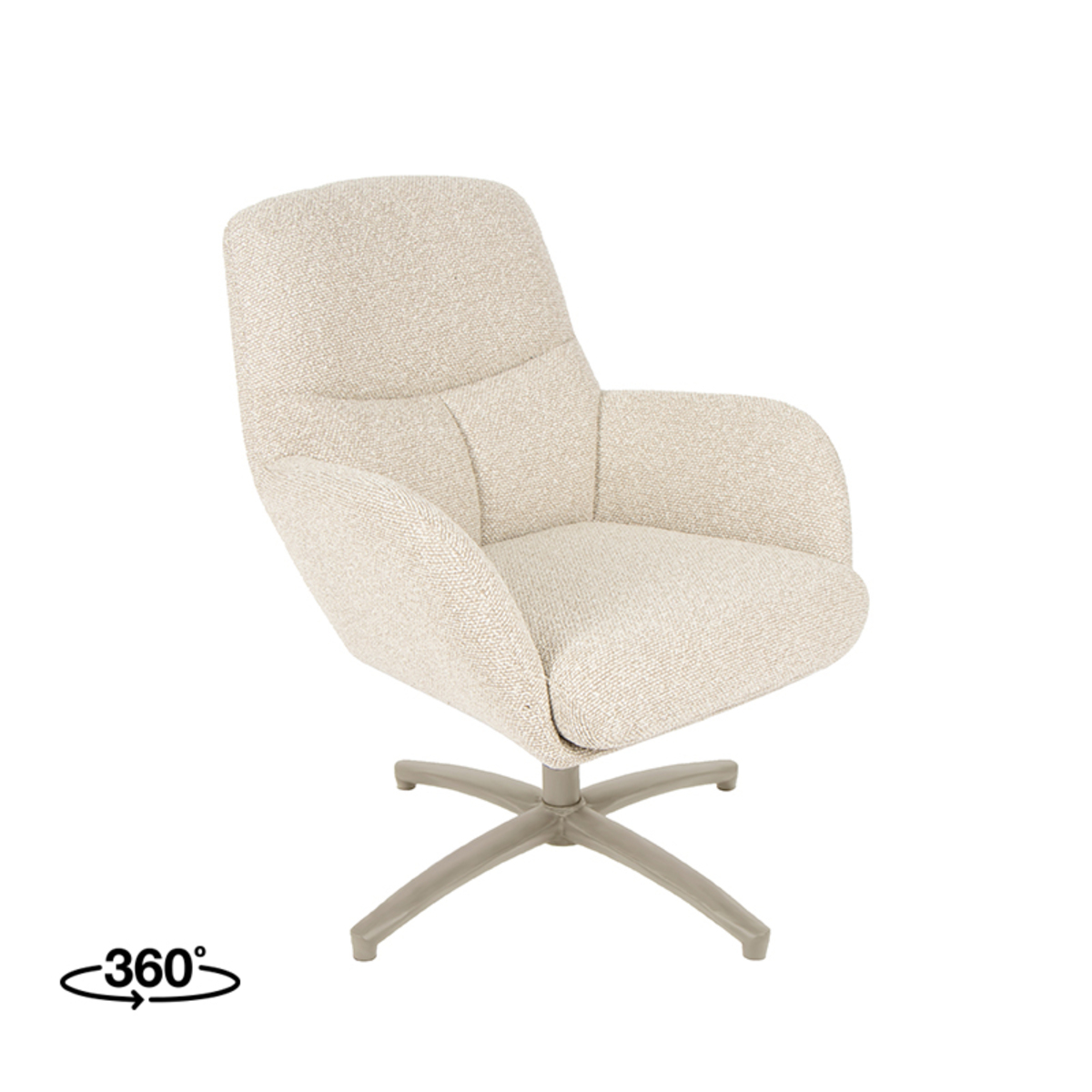 Fauteuil I_Chill Zone - Pivotant - Accoudoir - Naturel Beige - Royal Boucle - Scandinave - LABEL51