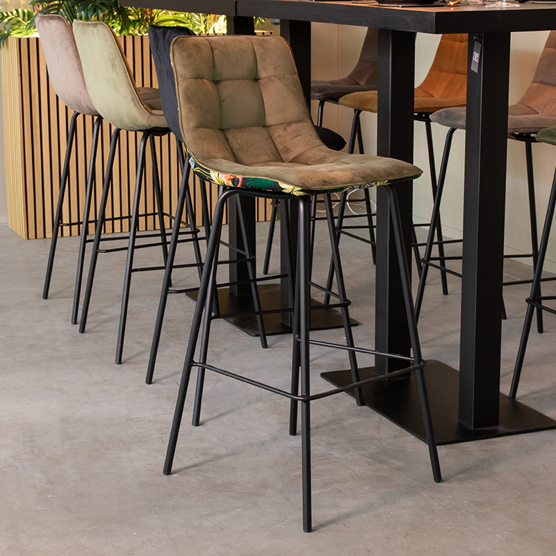 Tabouret de bar I_Bistro - Hoog - Hunter - Vert - Velours - Sans accoudoir - Design - LABEL51