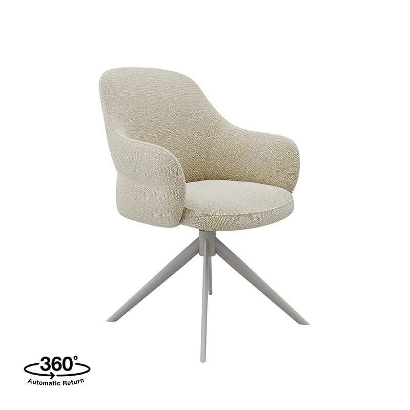 Chaise de salle à manger I_Bern - Pivotant - Accoudoir - Naturel Beige - - Scandinave - LABEL51