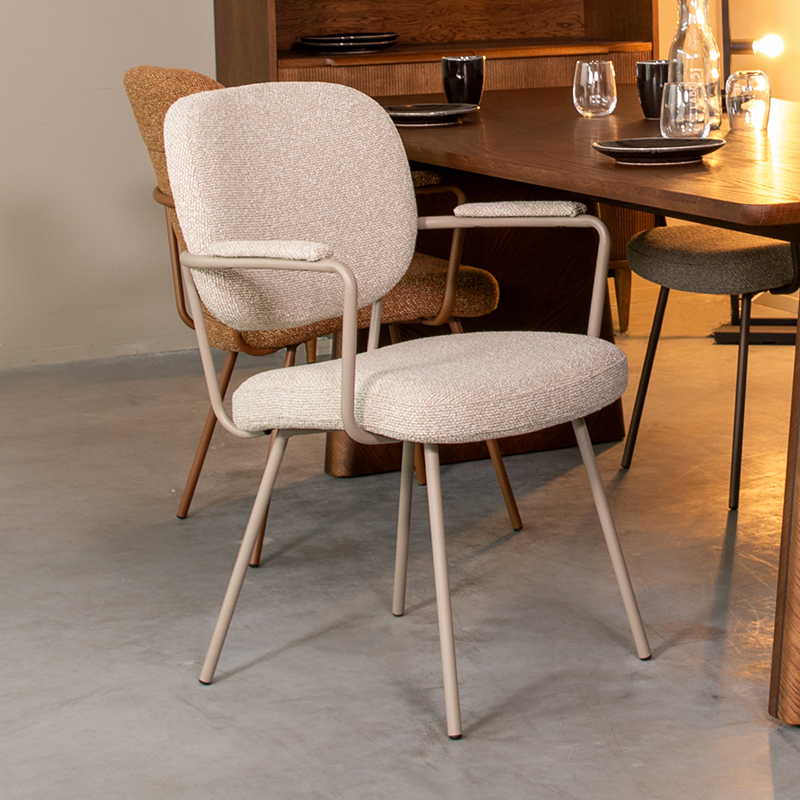 Chaise de salle à manger I_Lausanne - Accoudoir - Naturel Beige - - Scandinave - LABEL51