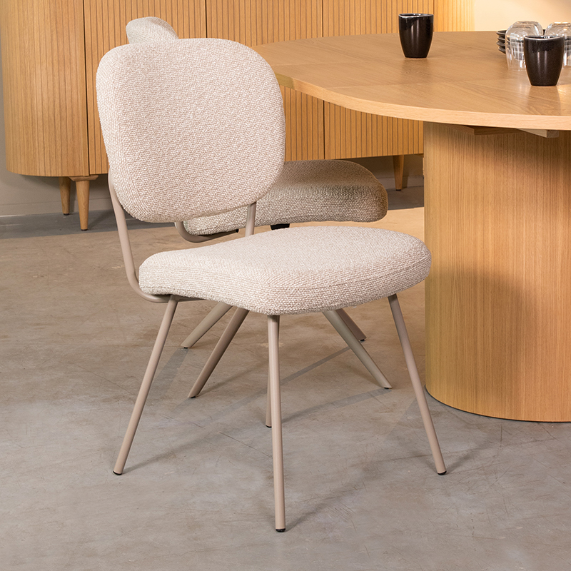 Chaise de salle à manger I_Singapore - Naturel Beige - - Sans accoudoir - Scandinave - LABEL51