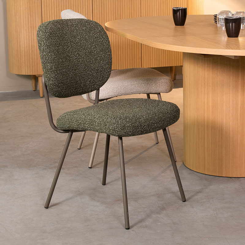 Chaise de salle à manger I_Singapore - Forêt - Vert - Royal Boucle - Sans accoudoir - Design - LABEL51