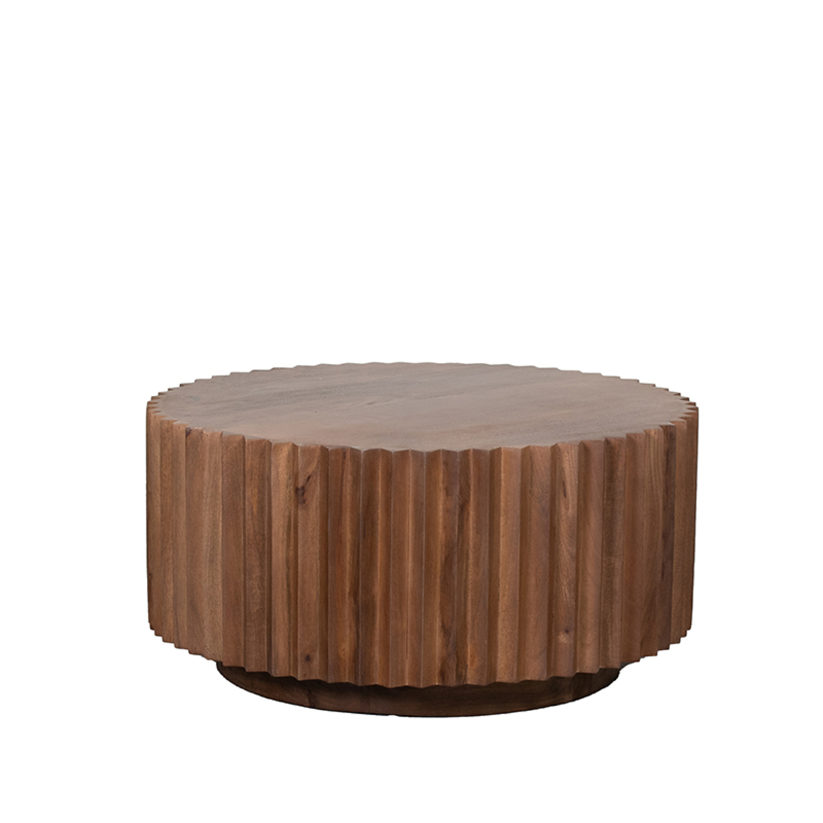 Table basse I_Novan - Ronde - Nature Smooth - Marron - Bois de mangue - Rurale - LABEL51