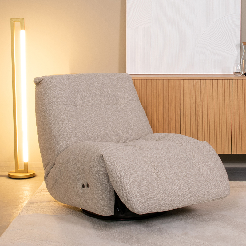 Fauteuil I_Relax and Recharge - Électrique - Naturel Beige - Royal Boucle - Sans accoudoir - Rurale - LABEL51