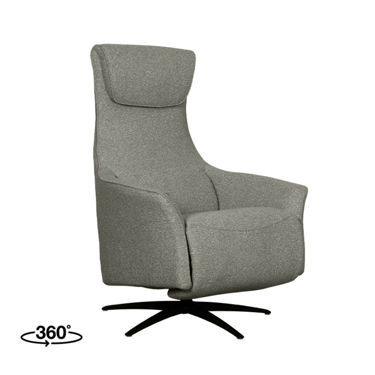 Fauteuil I_Lund - Électrique - Pivotant - Accoudoir - Mushroom - BRUIN - Royal Boucle - Rurale - LABEL51