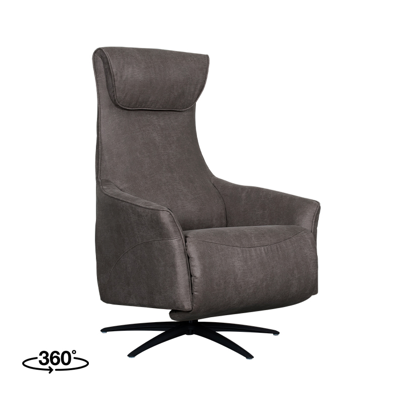 Fauteuil I_Lund - Électrique - Accoudoir - Anthracite - Gris - Micro Suede - Moderne - LABEL51