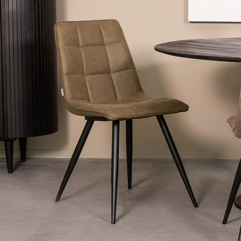 Chaise de salle à manger I_Bistro - Moss - Vert - Micro Suede - Sans accoudoir - Moderne - LABEL51