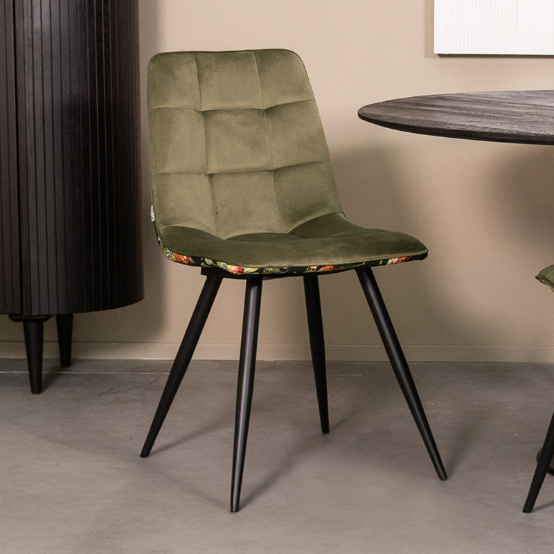 Chaise de salle à manger I_Bistro - Hunter - Vert - Velours - Sans accoudoir - Design - LABEL51