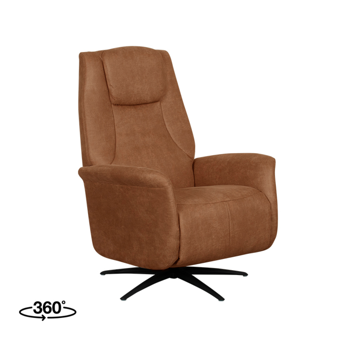 Fauteuil I_Stockholm - Électrique - Pivotant - Accoudoir - Cognac - BRUIN - - Moderne - LABEL51