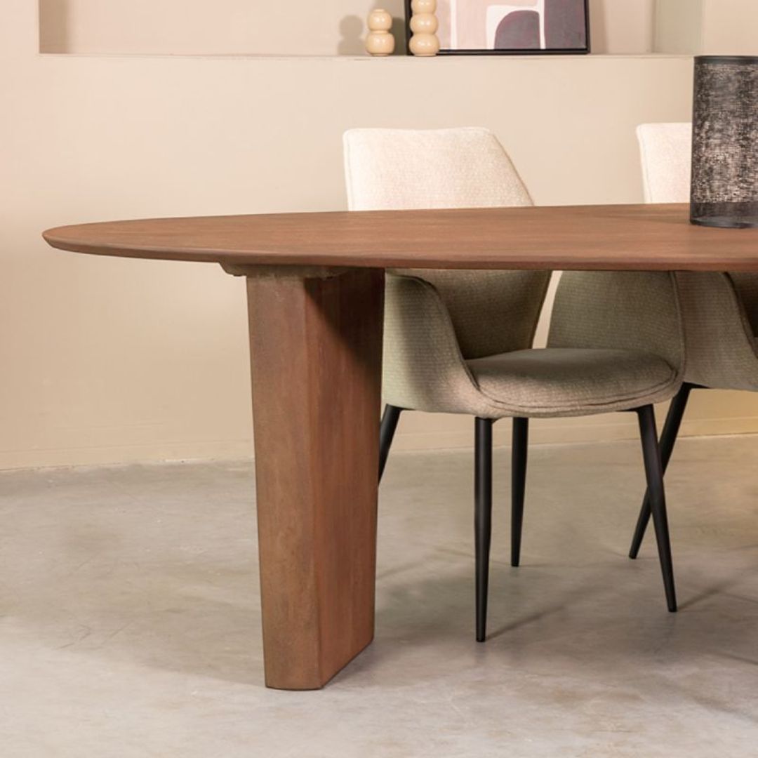 Table à manger I_Wow - Ovales - Nature Smooth - Marron - Bois de mangue - Rurale - LABEL51