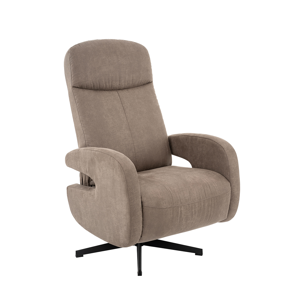Fauteuil I_Esbjerg - Inclinable - Taupe - Marron - Micro Suede - Sans accoudoir - Moderne - LABEL51