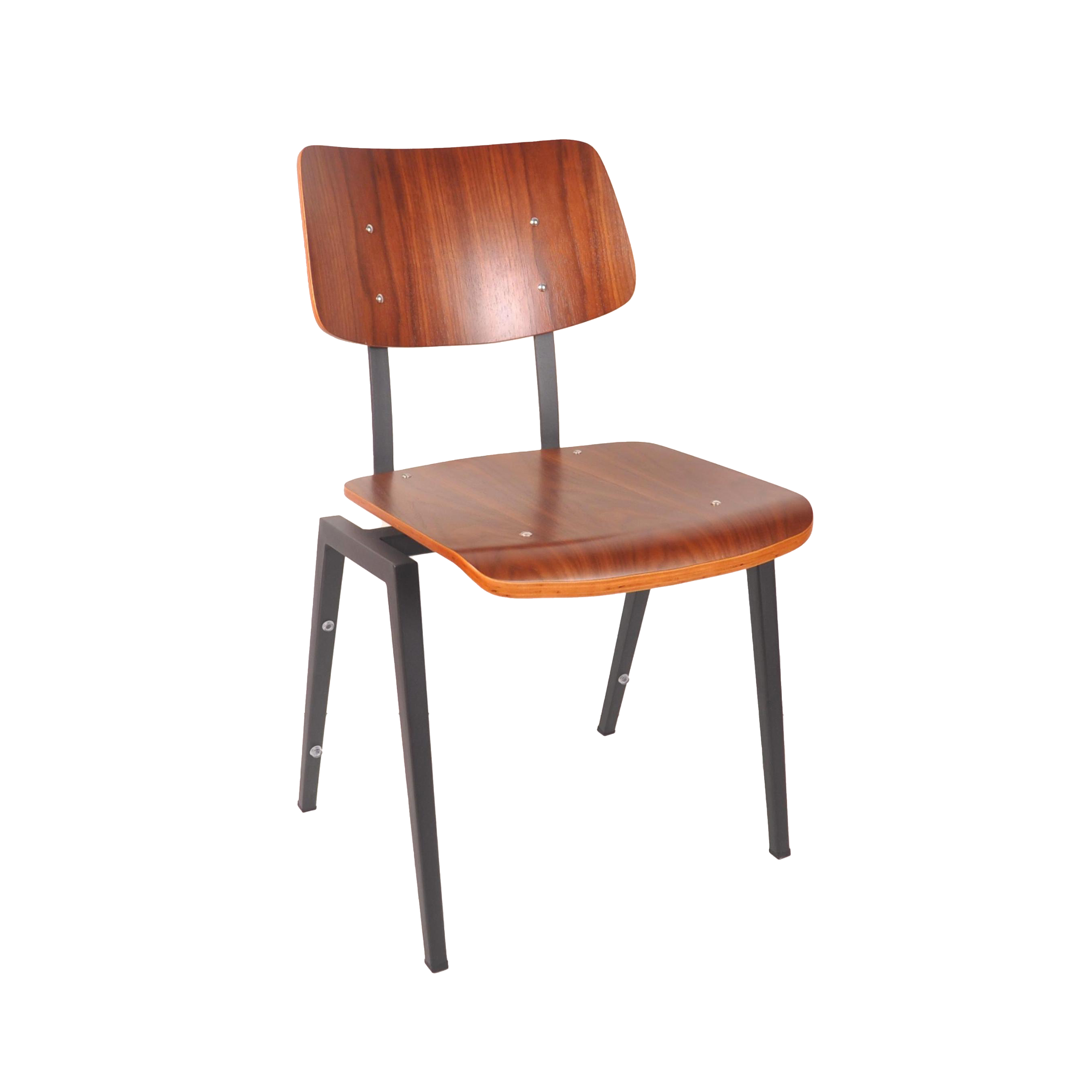 Chaise de salle à manger I_Stapelbaar - Marron - Bois - Sans accoudoir - Industriel - LABEL51