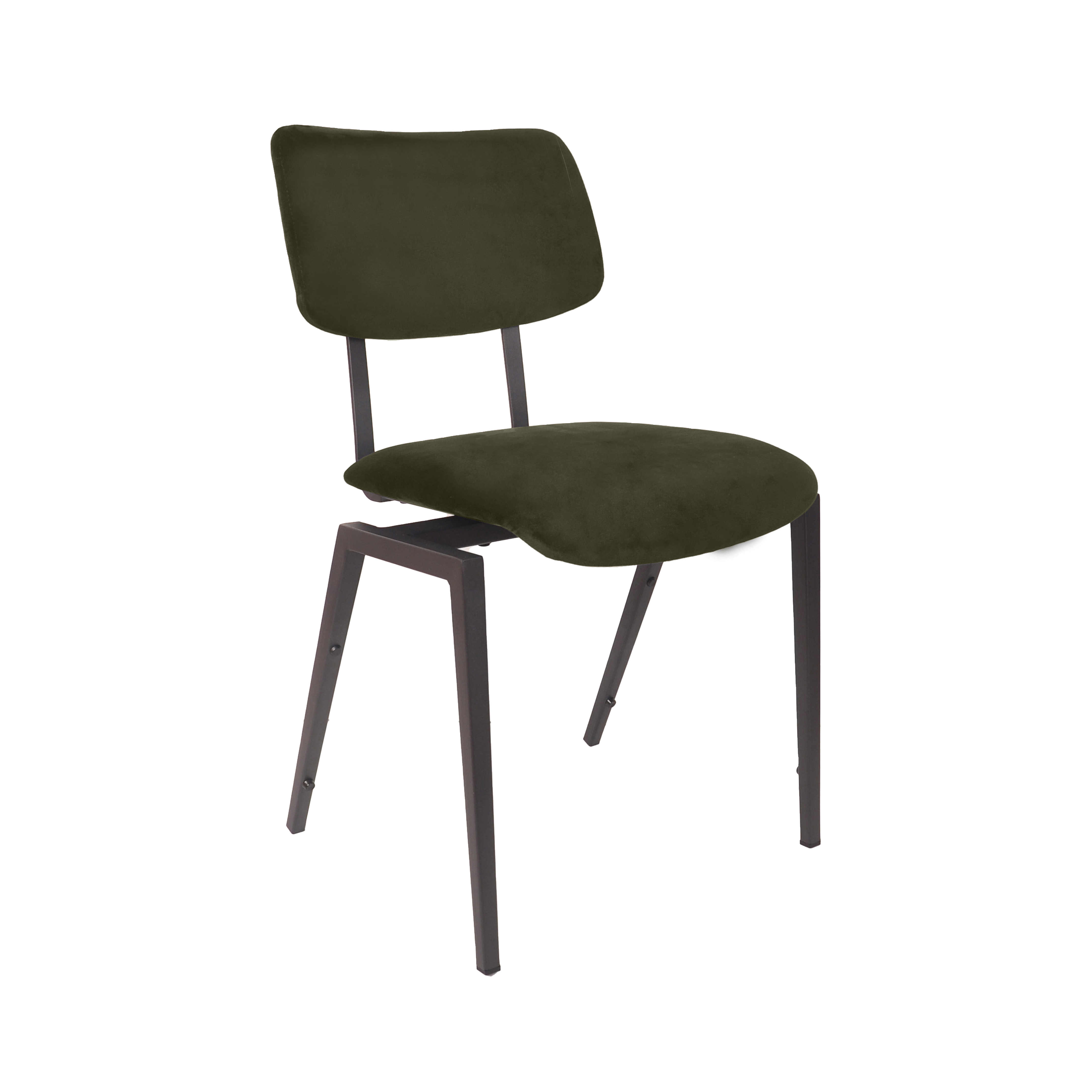 Chaise de salle à manger I_Stapelbaar - Hunter - Vert - Velours - Sans accoudoir - Industriel - LABEL51