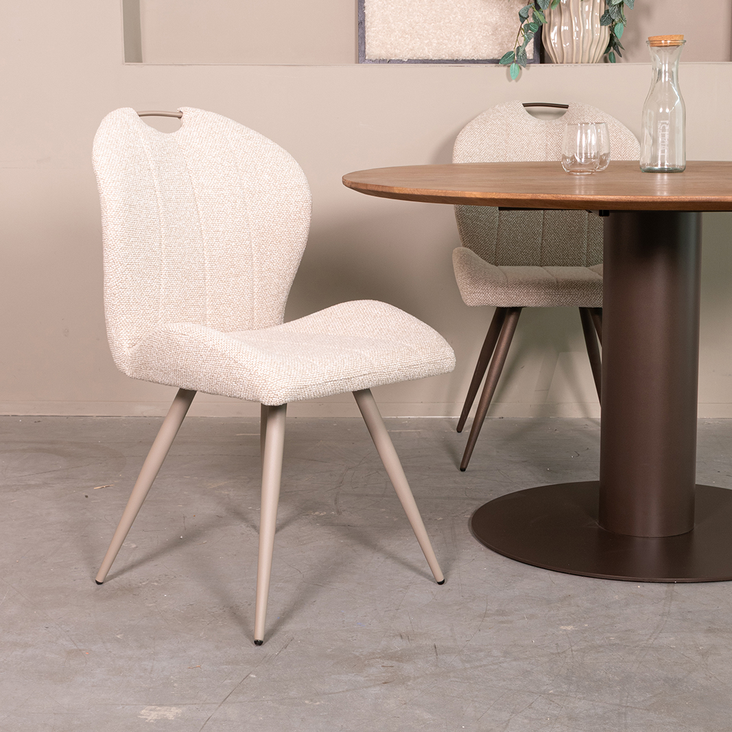 Chaise de salle à manger I_Silly - Naturel Beige - Royal Boucle - Sans accoudoir - LABEL51