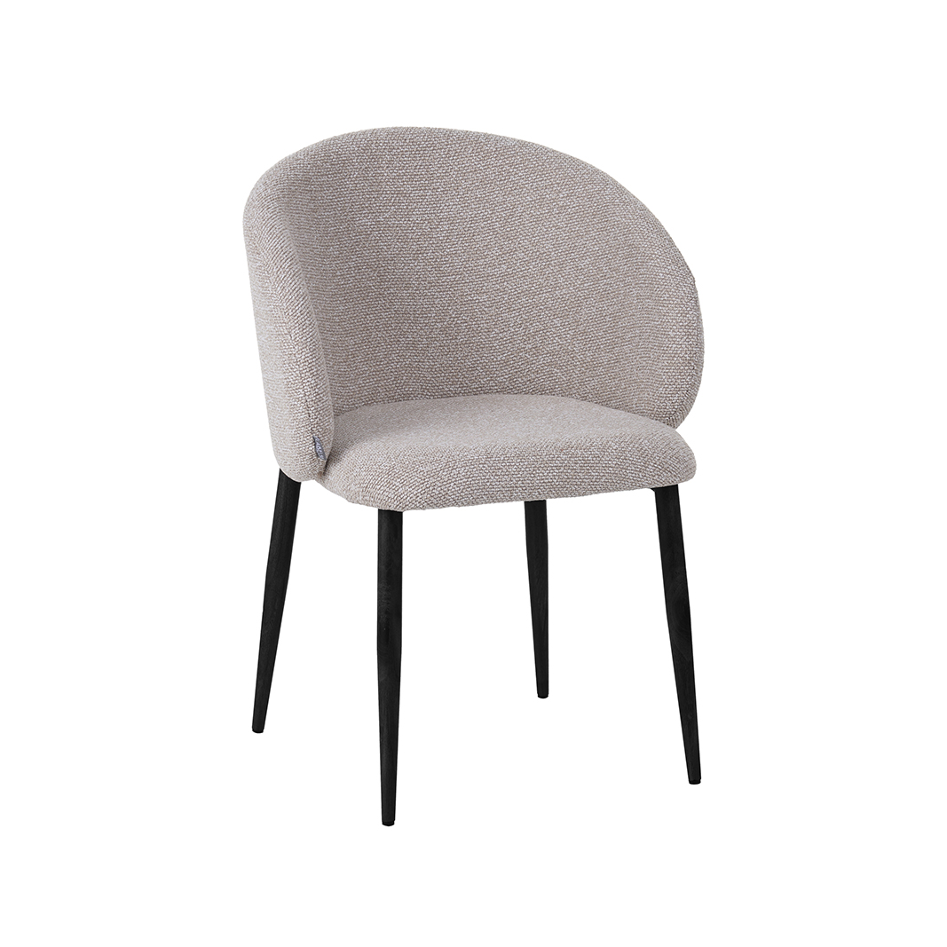 Chaise de salle à manger I_Yuki - Naturel Beige - Royal Boucle - Sans accoudoir - Rurale - LABEL51