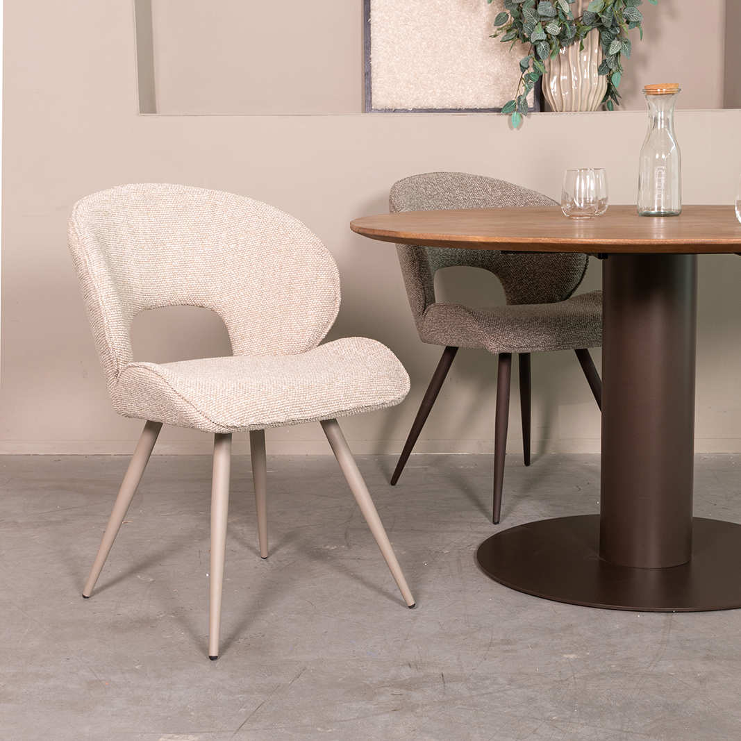 Chaise de salle à manger I_Sakura - Naturel Beige - Royal Boucle - Sans accoudoir - LABEL51